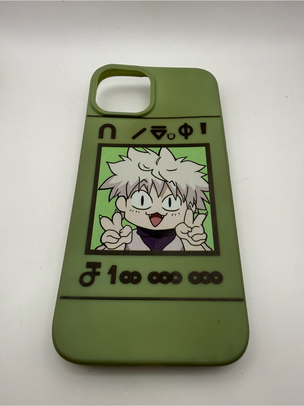 iPhone 13 Phone Green Silicone Case Killua Zoldyck from Hunter × Hunter